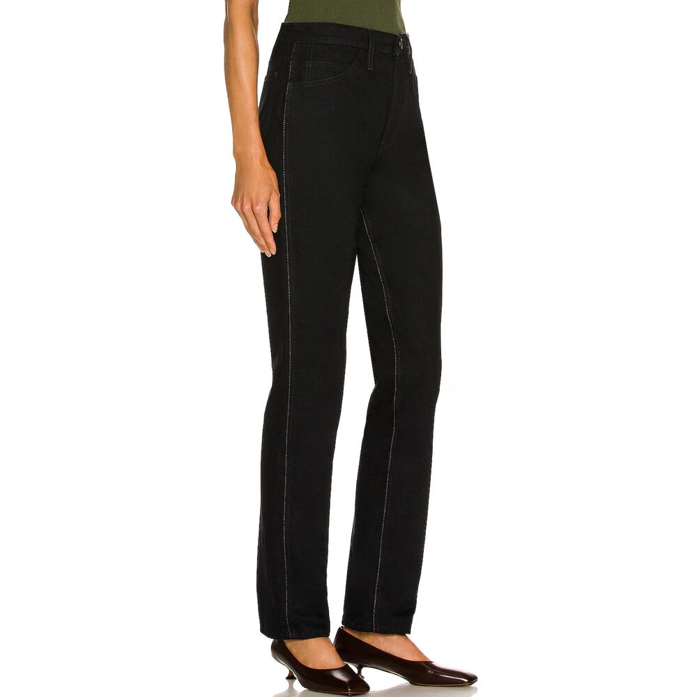 NEW Frame Le Italien True Straight Jeans Womens 30 Black Noir High Rise ITALY